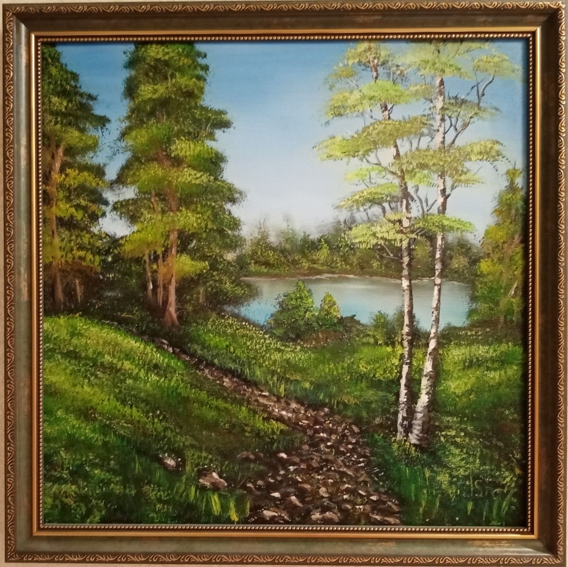 Картина маслом на холсте "Тихая долина" художник Hellenka Star